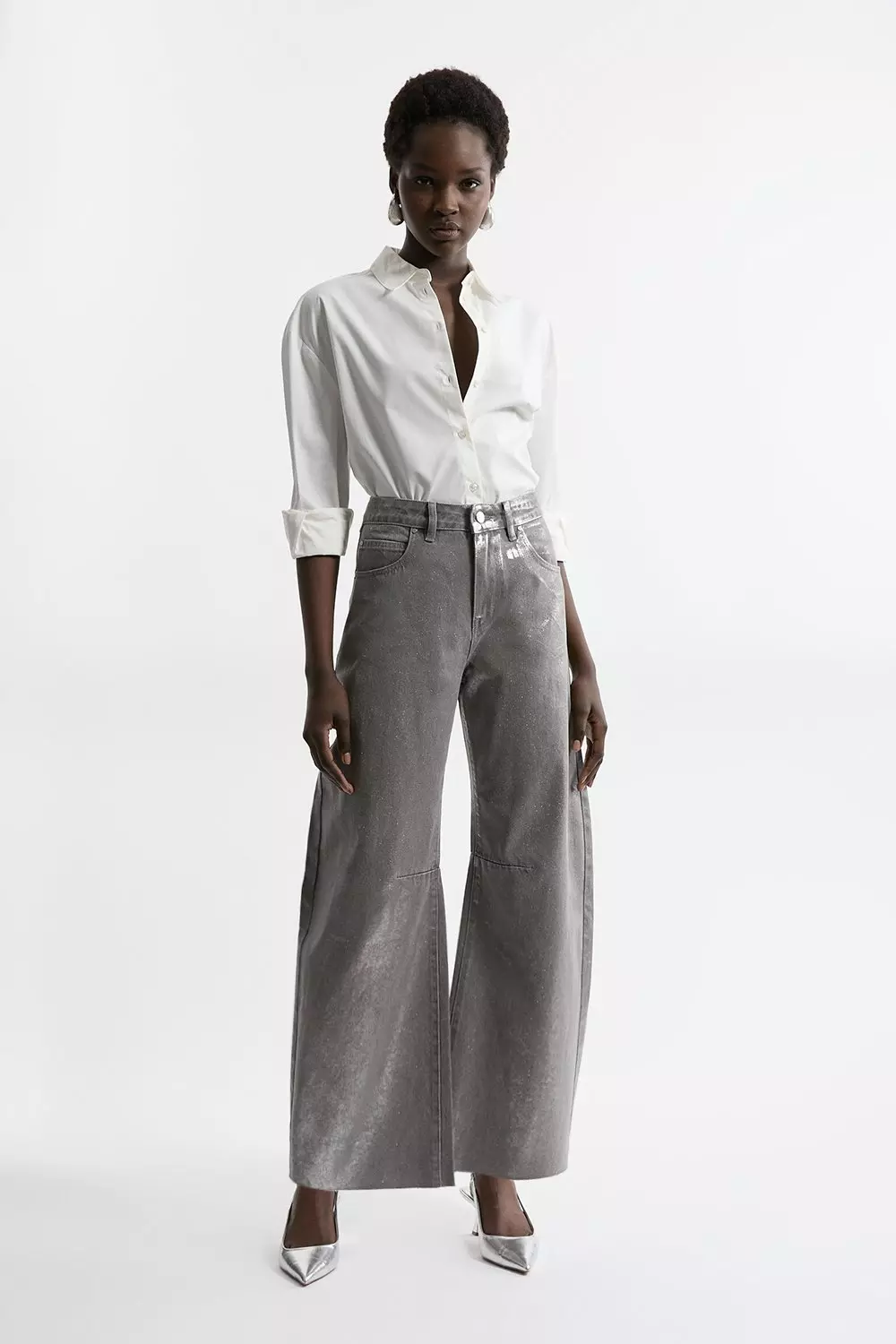 【2plan】Pair slab wide denim 2PLAN